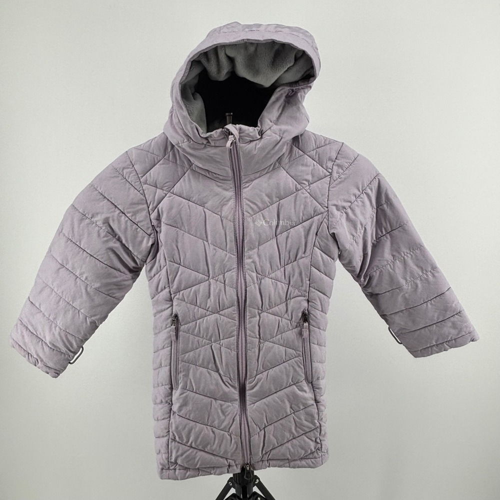 Columbia Kids Interchange Puffer Jacket Lavender Purple Omni-Heat XXS 4/5